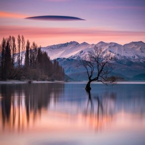 Canvas, Dusk Lake, 80x80cm