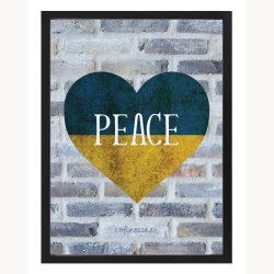 Billede med ramme - "Peace" - med logo