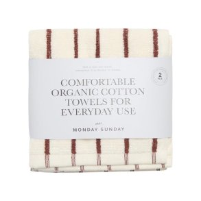 Elin Mono Stripe Towel, 2-PACK