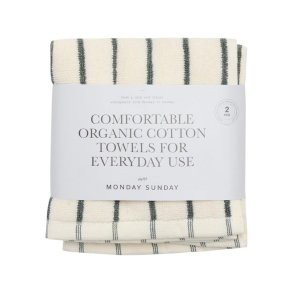 Elin Mono Stripe Towel, 2-PACK