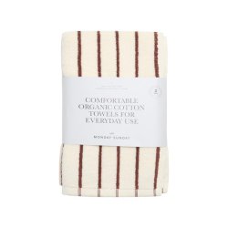 Elin Mono Stripe Towel, 2-PACK