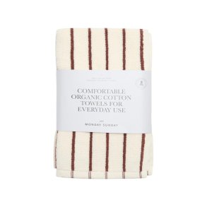Elin Mono Stripe Towel, 2-PACK
