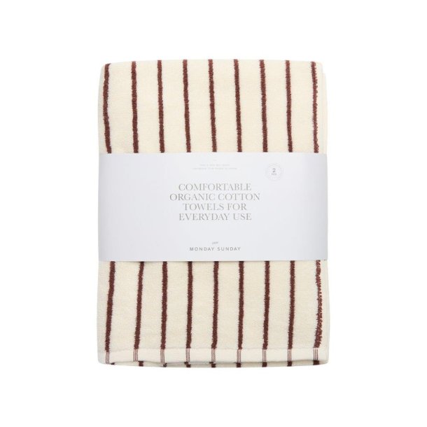 Elin Mono Stripe Towel, 2-PACK