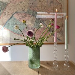 Tenna High Lysestage - Klar / Glas / 31,3cm