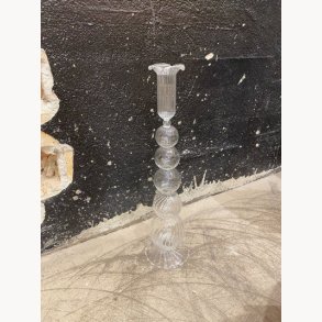 Alona Candlestick - Clear / Glass / 30cm