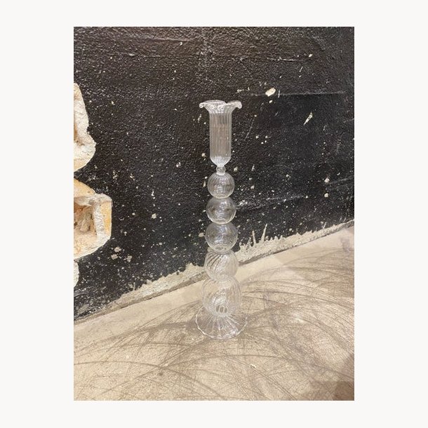 Alona Candlestick - Clear / Glass / 30cm
