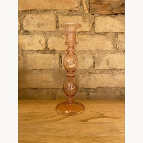 Alba Candlestick Pink / Glass / 21cm