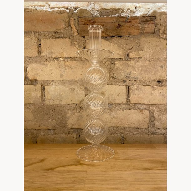 Mille Lysestage - Klar / Glas / 27cm