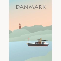Indrammet billede - Danmarks Motiver 6 stk.