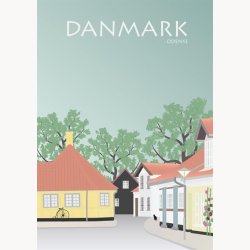 Indrammet billede - Danmarks Motiver 6 stk.