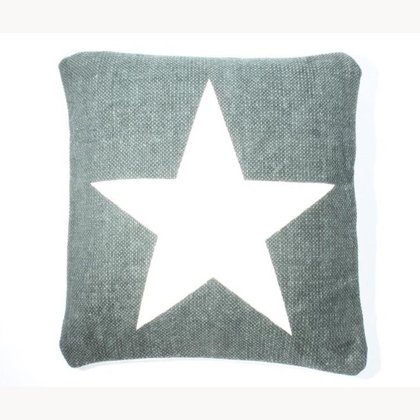 Cushion cover in strong cotton, stone wash black