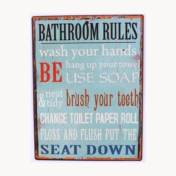 Sign - Bathroom rules