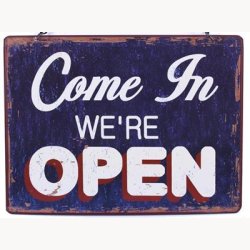 Metal sign - Open/closed