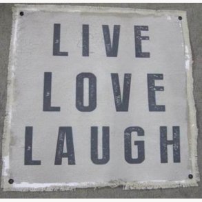 Fabric poster with antique text