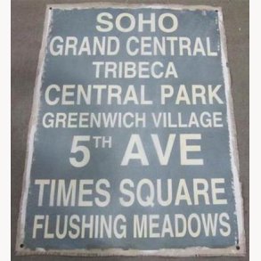 Fabric poster with antique text