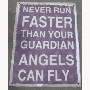 Fabric poster with antique text