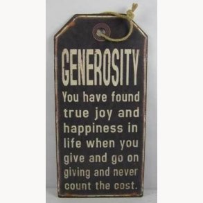 Sign - Generosity