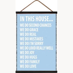 Fabric poster with wooden frame