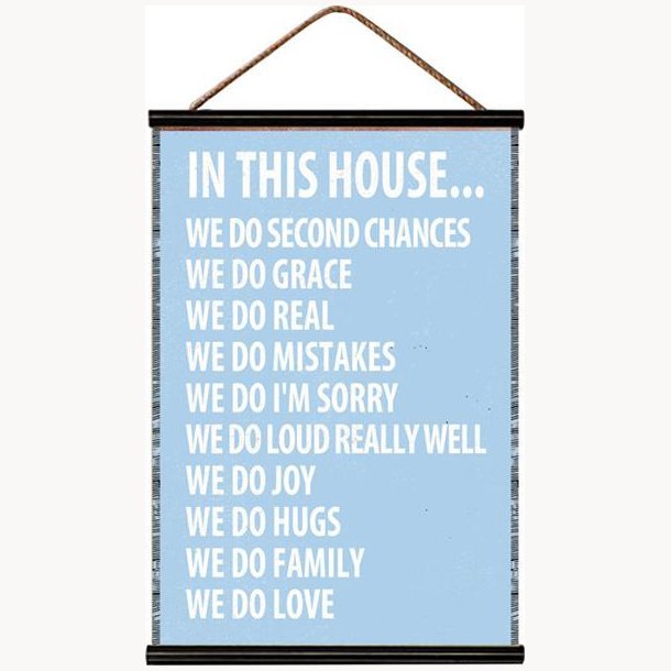 Fabric poster with wooden frame