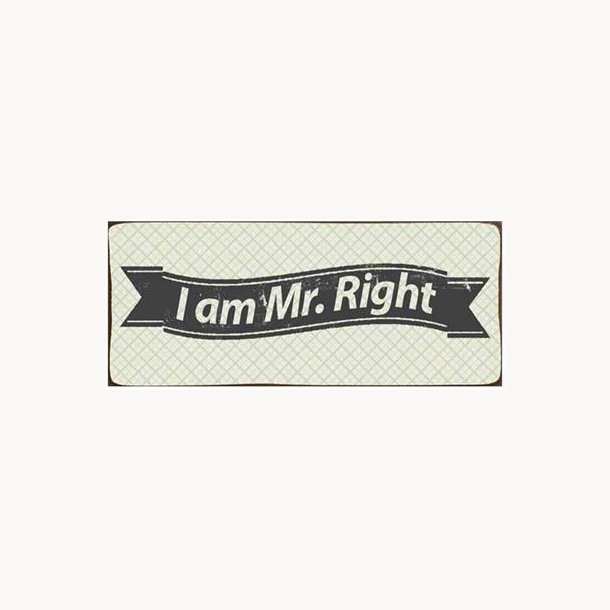 Skilt - I am Mr. Right