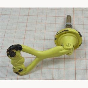 Knob, iron/metal - yellow