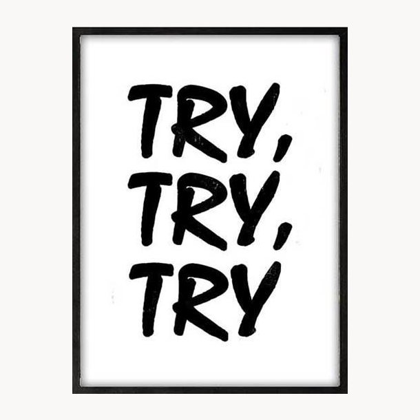 Picture with frame - Try, try, try