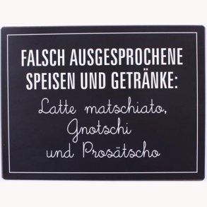Sign - Falsch ausgesprochene speisen und getränke: