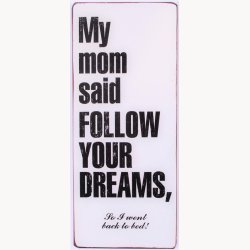 Skilt - My mom said follow your dreams...