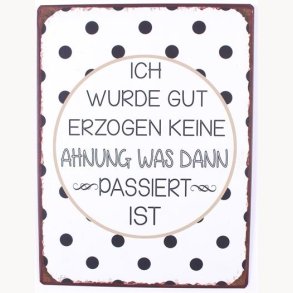 Sign - Ich wurde gut erzogen keine ahnung was dann passiert ist