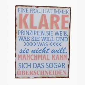 Sign - Eine frau hat immer klare...
