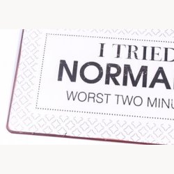 Skilt - I tried to normal once. Worst two minutes of my lif