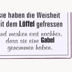 Skilt - Die glauben, sie haben die weisheit...