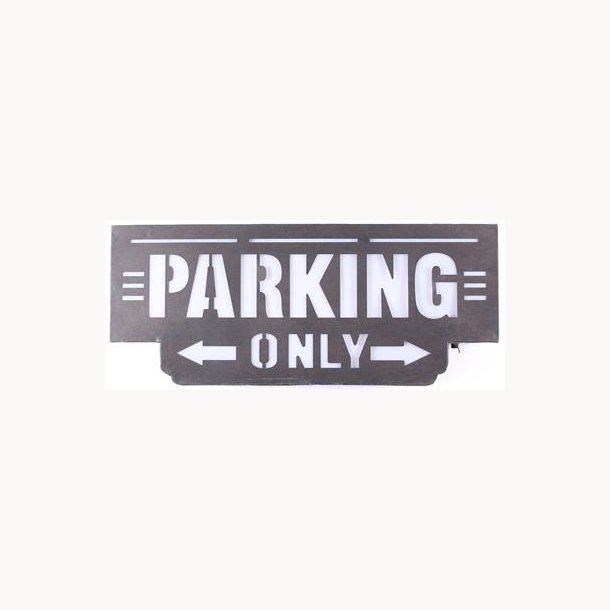 Lys skilt - Parking only