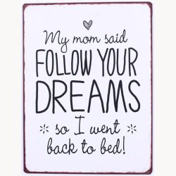 Skilt - my mom said, follow your dreams...