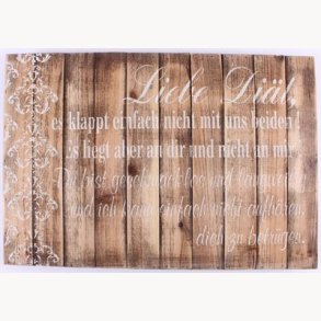 Wood Sign - Liebe diät...