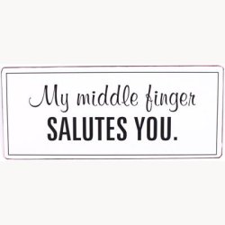 Skilt - My middle finger, salutes you