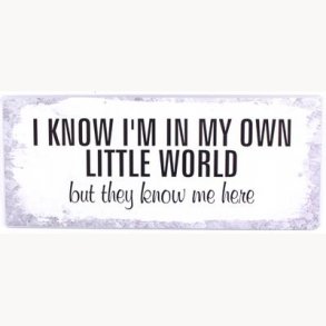 Sign - I know i'm in my own little world...