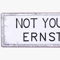 Skilt - Not your ernst.