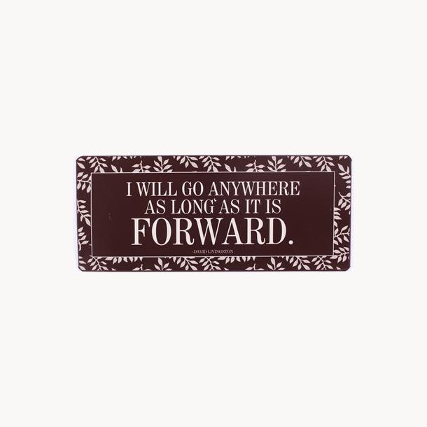 Sign - I will go anywhere as long as it is forward