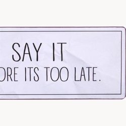 Skilt - Say it before ots too late