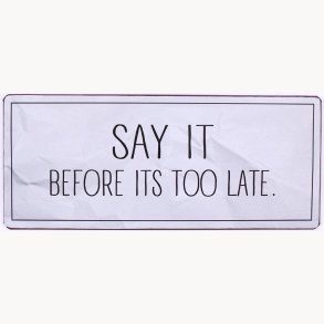 Skilt - Say it before ots too late