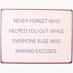 Skilt - Never forget who helped you out...