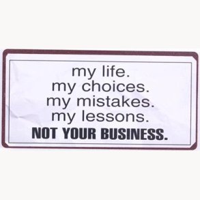 Magnet - My life, my choices, my mistakes, my lessons, not your business