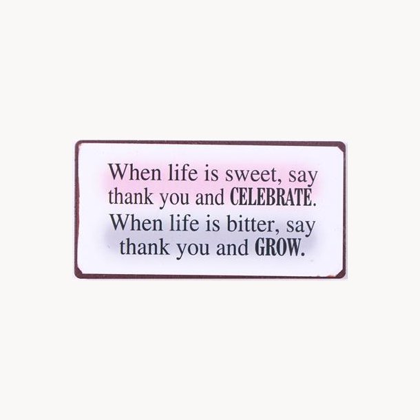 Magnet - When life is sweet, say thank you and celebrate...