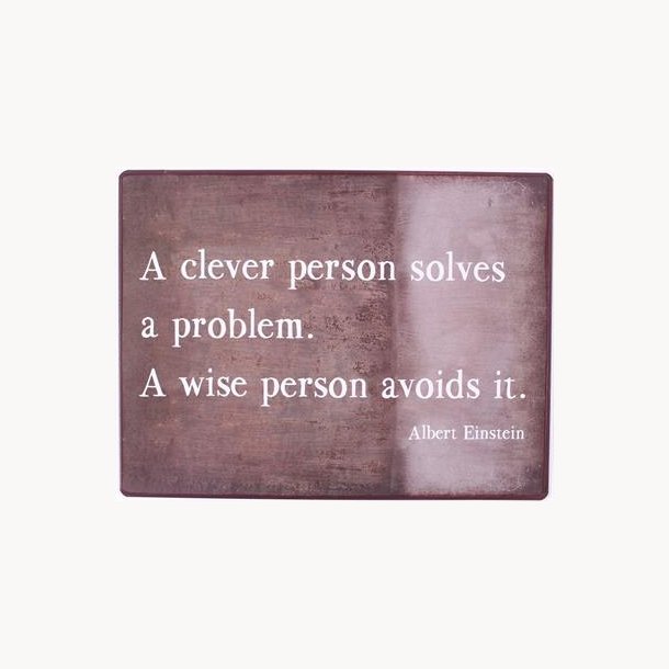 Skilt - A clever person solves a problem...