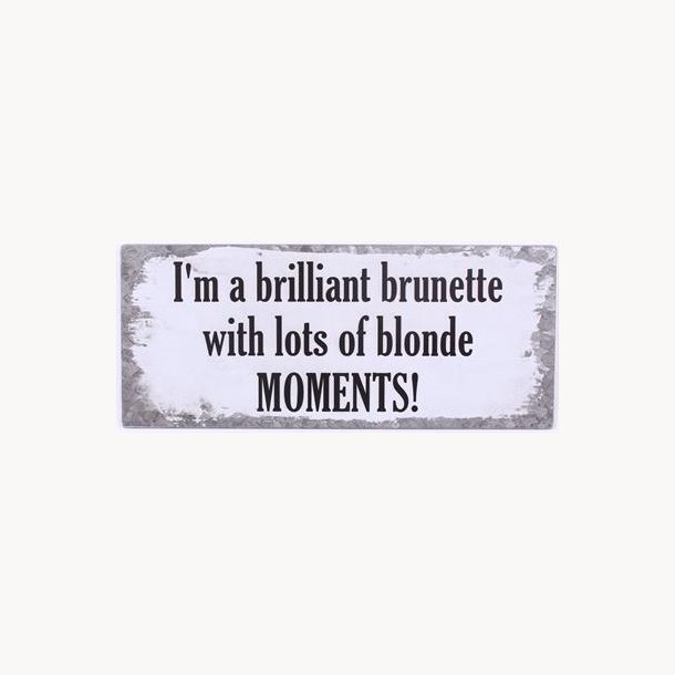 Skilt - I'm a brilliant brunette with lots of blonde moments!