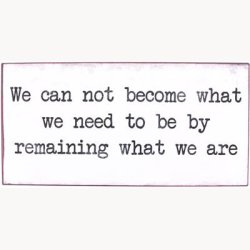 Skilt - We can not become what we need to be...