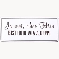 Skilt - Ja mei, ohne hirn bist hoid wia a depp