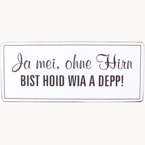 Skilt - Ja mei, ohne hirn bist hoid wia a depp