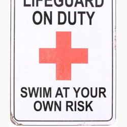 Skilt - No lifeguard on duty